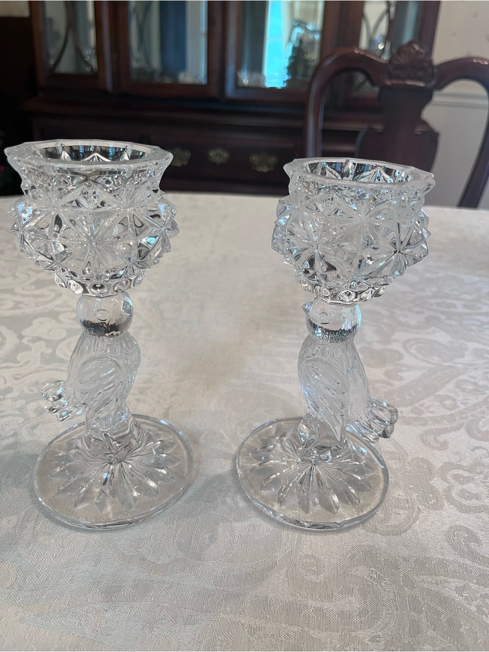 Vintage German Crystal Hofbauer Byrdes Collection Candlestick Holders